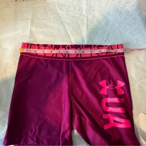 Under Armour Big Logo UA Women’s Compression Shorts Fushia Deep Pink - Picture 12 of 14